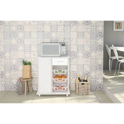 Compact Fruit Cabinet With 3 Baskets White - Polifurniture - Image 6
