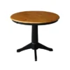 36" Mark Round Top Pedestal Table Black/Cherry - International Concepts