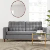 76” Brynn Upholstered Square Arm Sofa With Buttonless Tufting - Brookside Home