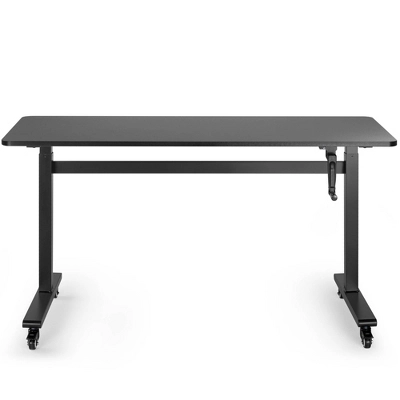 Tranzendesk Standing Desk with Front Handle And Detachable Wheels - 55” Sit To Stand Workstation – Black – Stand Steady - Image 8