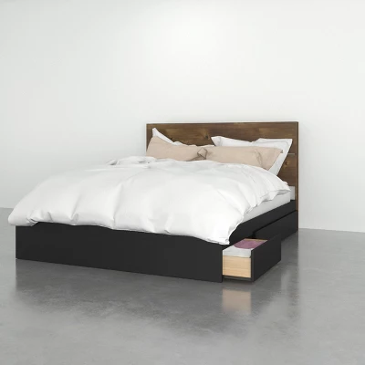 Bogota 3 Drawer Storage Bed With Headboard Truffle/Black - Nexera - Image 6