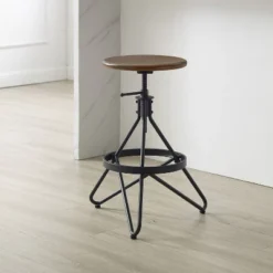 Kalen Adjustable Height Swivel Barstool Brown/Matte Black - Crosley