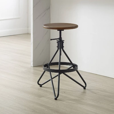 Kalen Adjustable Height Swivel Barstool Brown/Matte Black - Crosley