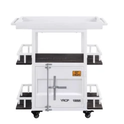 Cargo Serving Cart Antique Walnut/White - Acme Furniture