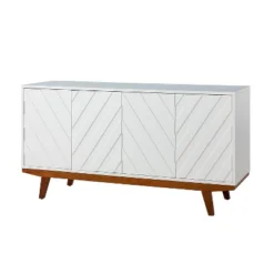 Joscha 60'' Wide Sideboard Cabinet With Solid Wood Legs| KARAT HOME-White