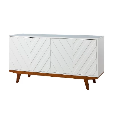 Joscha 60'' Wide Sideboard Cabinet With Solid Wood Legs| KARAT HOME-White
