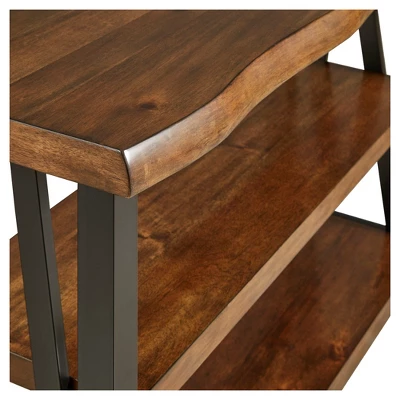 Hartwell Living Edge Rustic Industrial Console Table - Brown - Inspire Q - Image 2