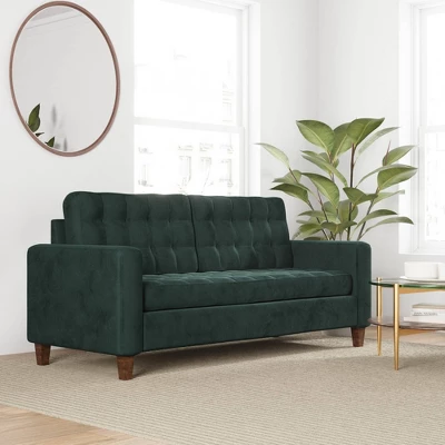 76” Brynn Upholstered Square Arm Sofa With Buttonless Tufting - Brookside Home - Image 16