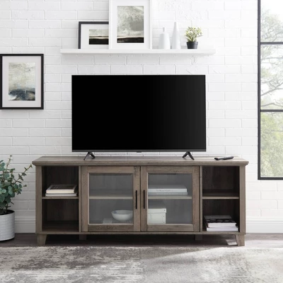Rustic Transitional 2 Door TV Stand For TVs Up To 65" - Saracina Home - Image 3