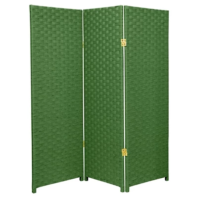 4 Ft. Tall Woven Fiber Room Divider (3 Panels) - Oriental Furniture - Image 6