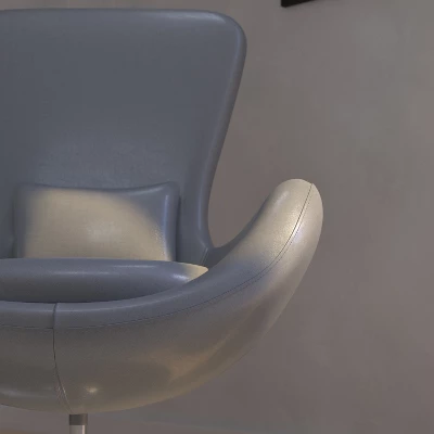 Merrick Lane High-Back Egg Style Lounge Chair With 360° Swivel Metal Base - Image 7