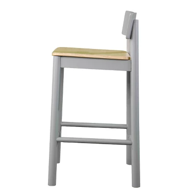 Set Of 2 Poyor 33.5" Two-Tone Counter Height Barstools Gray/Natural - Aiden Lane