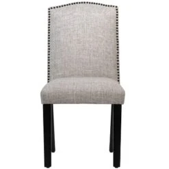 Ayala Nail Button Dining Chair In Linen - Skyline Furniture