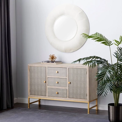 Contemporary Metal Cabinet Brown - Olivia & May - Image 2