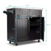 Costway Rolling Kitchen Cart Island Heavy Duty Storage Brown Trolley Cabinet Utility Modern