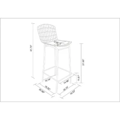 Set Of 2 41.73" Madeline Barstools - Manhattan Comfort