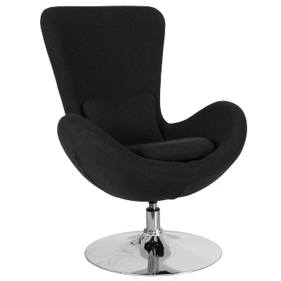 Merrick Lane High-Back Egg Style Lounge Chair With 360° Swivel Metal Base - Image 16