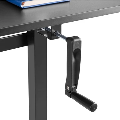Tranzendesk Standing Desk with Front Handle And Detachable Wheels - 55” Sit To Stand Workstation – Black – Stand Steady - Image 5