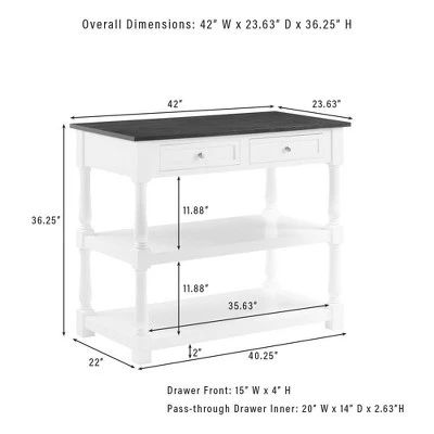 Caitlyn Wood Top Kitchen Island White/Dark Brown - Crosley - Image 10