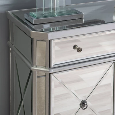 Sasha Mirrored 1Drawer 2Door Console - Powell Company - Image 11