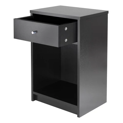 Squamish Nightstand With 1 Drawer - Black - Winsome