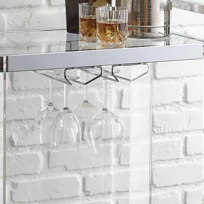 Aerin Server Cart Acrylic And Chrome - Steve Silver - Image 3