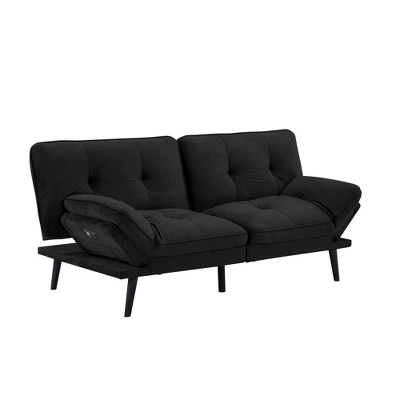 Finley Convertible Futon Sofa Bed Black - Serta - Image 9