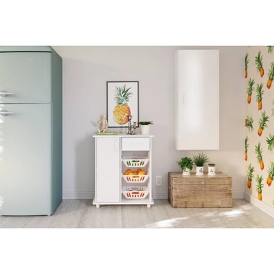 Compact Fruit Cabinet With 3 Baskets White - Polifurniture - Image 3