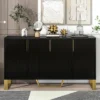 Modern Buffet Sideboard Cabinet With Metal Handles & Legs And Adjustable Shelves-ModernLuxe
