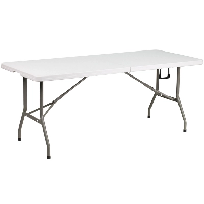 Flash Furniture 6-Foot Bi-Fold Plastic Banquet And Event Folding Table With Carrying Handle - Image 10
