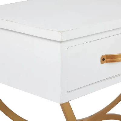 Contemporary Pine Console Table White - Olivia & May - Image 3