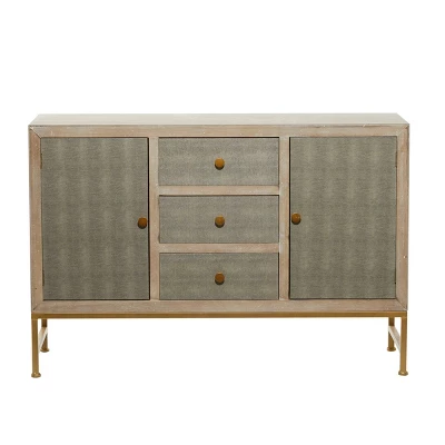 Contemporary Metal Cabinet Brown - Olivia & May - Image 5