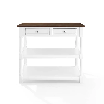 Caitlyn Wood Top Kitchen Island White/Dark Brown - Crosley - Image 8