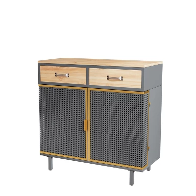 31.5" Modern Carbonized Bamboo Sideboard With 2 Drawers - ModernLuxe - Image 5