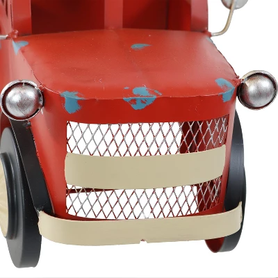 Sunnydaze Decor Sunnydaze Rustic Truck Metal Wine Rack - Red - Image 2