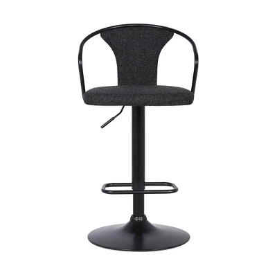 Ian Contemporary Adjustable Barstool Black - Armen Living