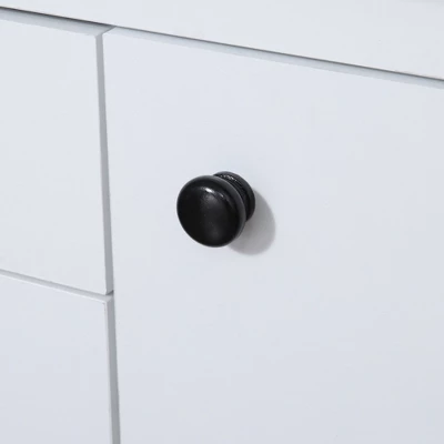 HOMCOM Buffet Cabinet, Rustic Sideboard With 9-bottle Wine Rack, Storage Cabinets, Drawers And Adjustable Shelves For Living Room, Kitchen - Image 4