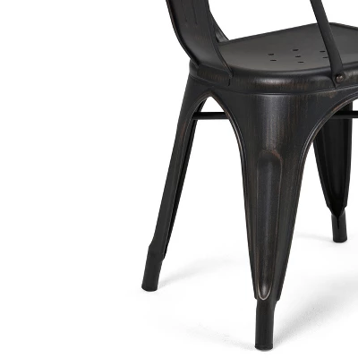 Set Of 2 Freya Metal Dining Side Chair Distressed Black/Copper - WyndenHall - Image 4