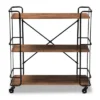 Neal Metal And Wood Kitchen Serving Cart Walnut/Black - Baxton Studio