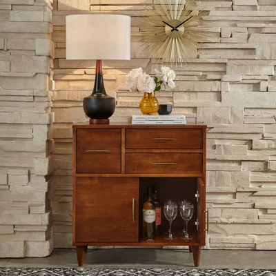 Ana Mid Century Modern Entryway Cabinet Oak - Lifestorey - Image 2