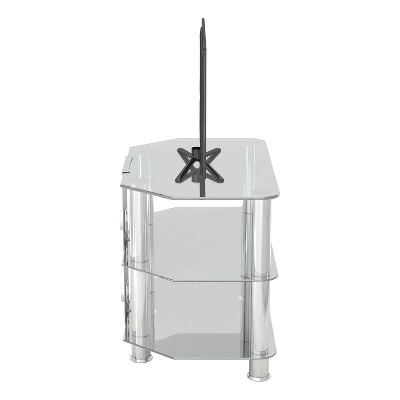 Cable Management TV Stand For TVs Up To 32" Silver/Clear - AVF - Image 4