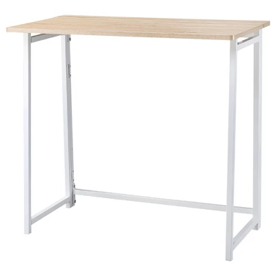 HOMCOM Writing Desk, 31.5" Folding Table For Small Space, Computer Desk With Metal Frame, Space-Saving Workstation For Home Office - Image 6