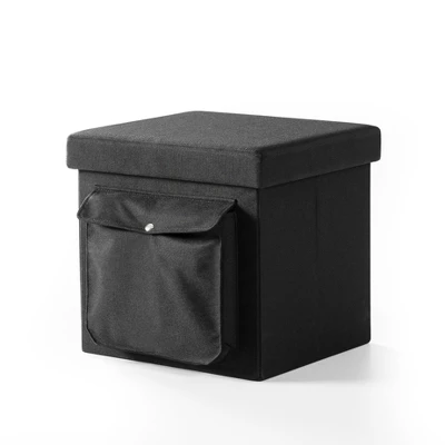 15" Cube Storage Ottoman With Pocket And Flip Top Tray - Mellow - Image 5