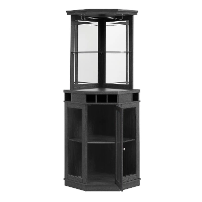 Home Source Corner Bar Unit Charcoal