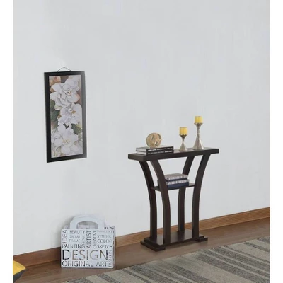 Wooden Console Table With 1 Shelf Dark Brown - Benzara - Image 4