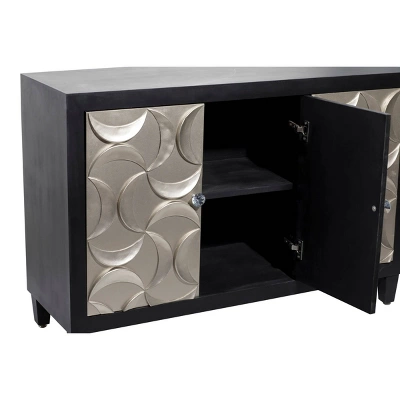 Modern Wood Rectangle Cabinet Black - Olivia & May
