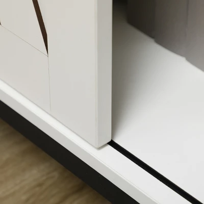 HOMCOM Buffet Cabinet, Farmhouse Sideboard, Coffee Bar Cabinet With Adjustable Shelf, Sliding Barn Door For Kitchen And Living Room - Image 4