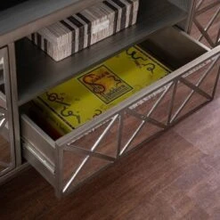 Binsprai Storage TV Stand For TVs Up To 60" Silver - Aiden Lane