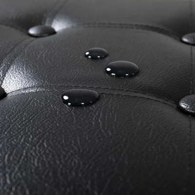 15" Buttoned Folding Storage Ottoman - Mellow - Image 6