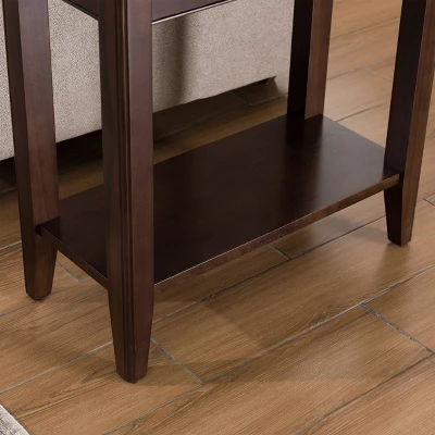 Laurent Narrow Chairside Table Chocolate Cherry Finish - Leick Home - Image 7